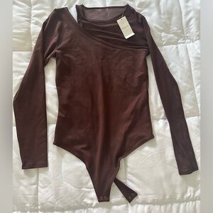 Abercrombie & Fitch Brown Long Sleeve Bodysuit